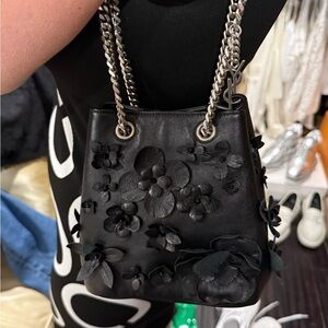 Saint Laurent Lambskin Appliqué Baby Emmanuelle Bucket Bag
